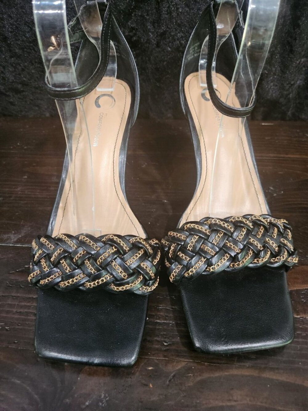 Journee Collection Mabella Black Heeled Dress Sandals/Sz. 9.5 NEW - Picture 5 of 9